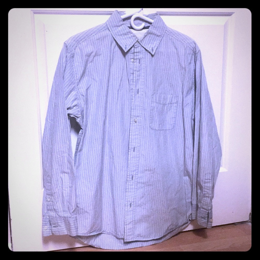 Old Navy white and blue striped button-down shirt